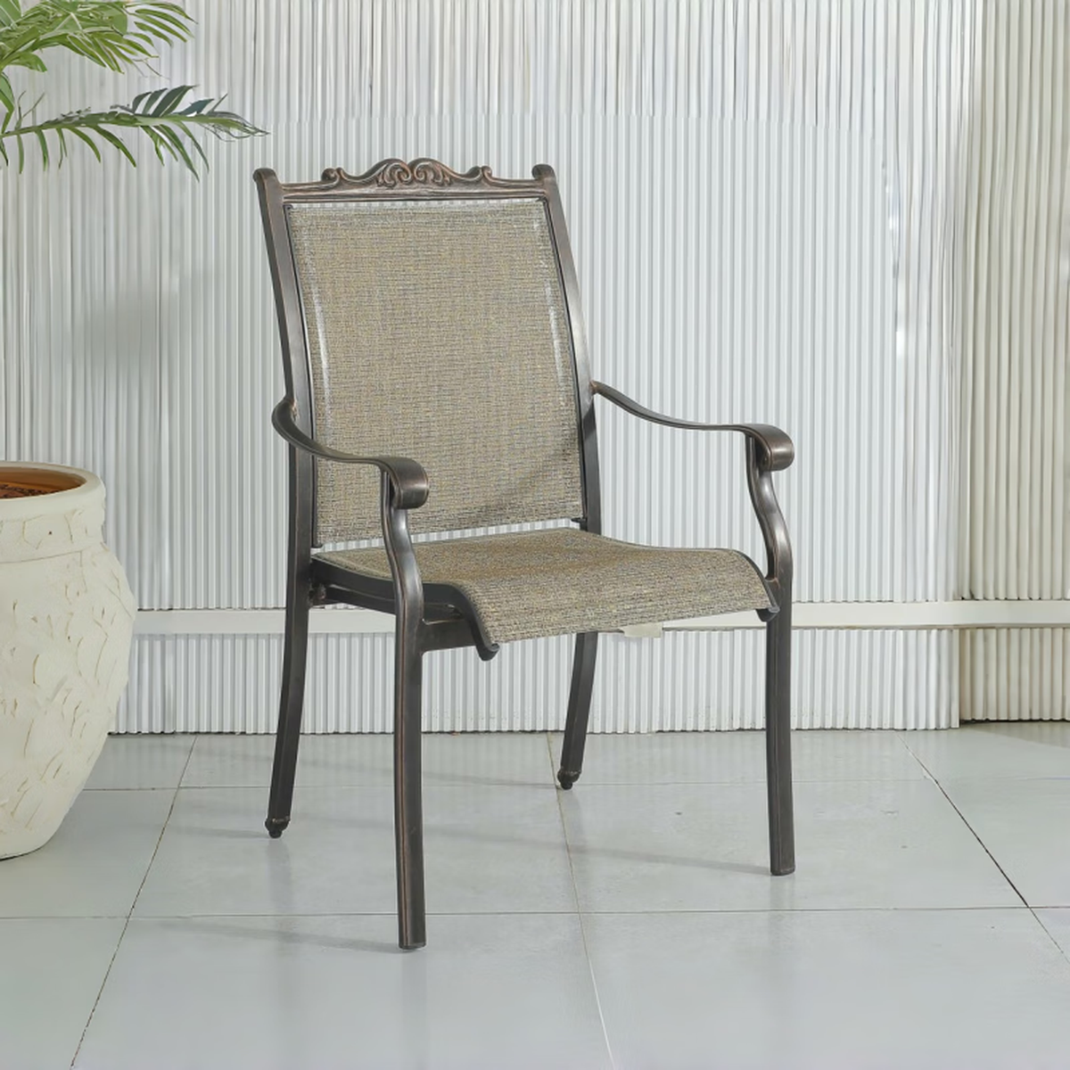 Youle field, outdoor cast aluminum tables and chairs, outdoor courtyard garden wrought iron balcony dining table, backrest rotating chair