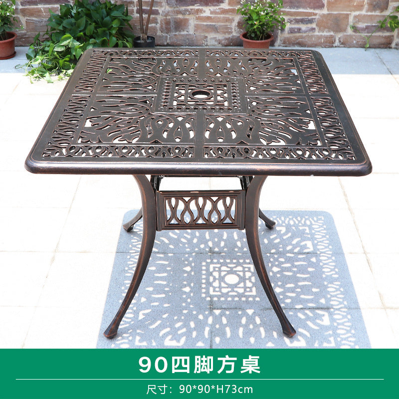 Outdoor cast aluminum woven table and chair combination courtyard cast aluminum table and chair outdoor woven cast aluminum furniture villa aluminum furniture