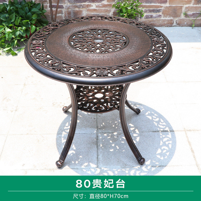 Outdoor cast aluminum woven table and chair combination courtyard cast aluminum table and chair outdoor woven cast aluminum furniture villa aluminum furniture