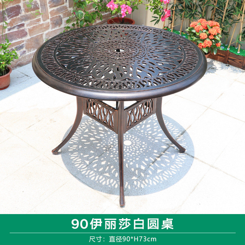 Outdoor cast aluminum woven table and chair combination courtyard cast aluminum table and chair outdoor woven cast aluminum furniture villa aluminum furniture
