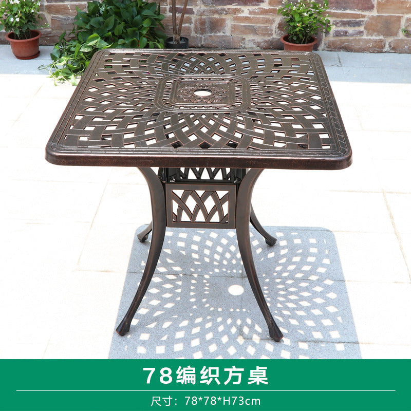 Outdoor cast aluminum woven table and chair combination courtyard cast aluminum table and chair outdoor woven cast aluminum furniture villa aluminum furniture
