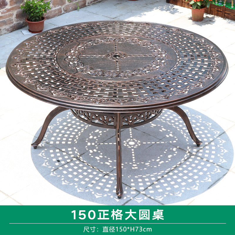 Outdoor cast aluminum woven table and chair combination courtyard cast aluminum table and chair outdoor woven cast aluminum furniture villa aluminum furniture