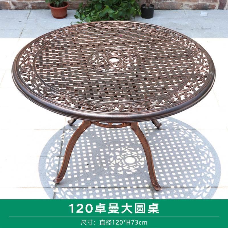 Outdoor cast aluminum woven table and chair combination courtyard cast aluminum table and chair outdoor woven cast aluminum furniture villa aluminum furniture