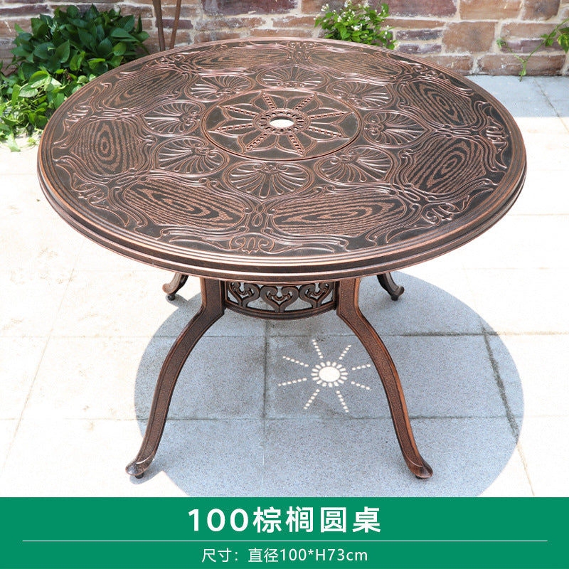 Outdoor cast aluminum woven table and chair combination courtyard cast aluminum table and chair outdoor woven cast aluminum furniture villa aluminum furniture