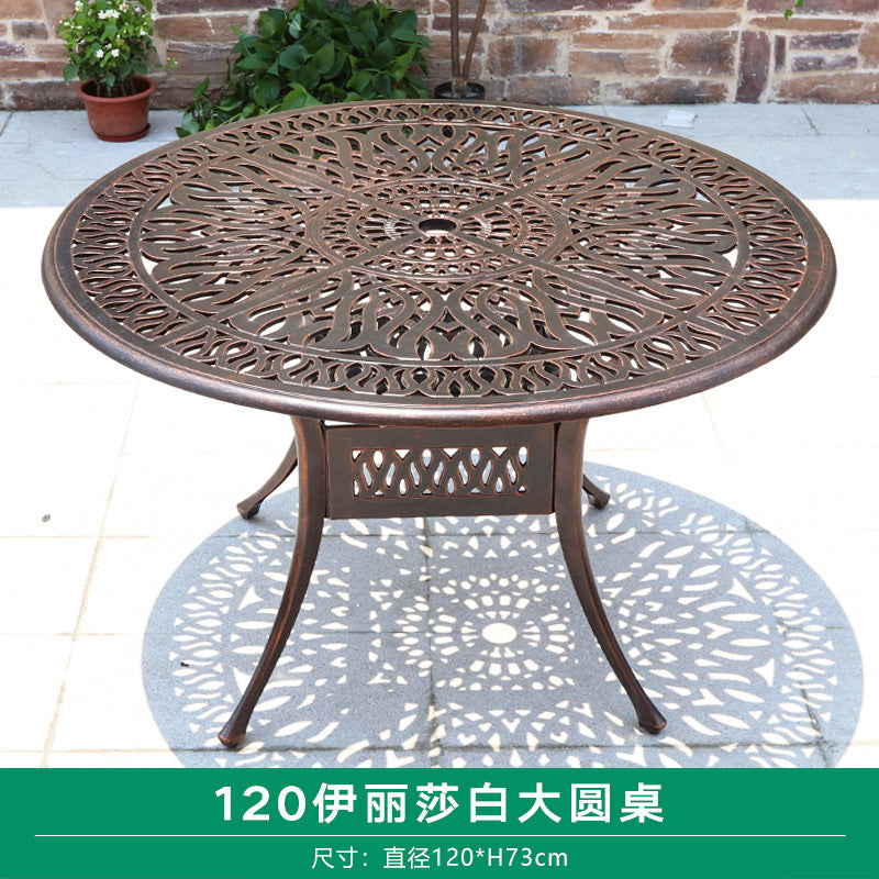 Outdoor cast aluminum woven table and chair combination courtyard cast aluminum table and chair outdoor woven cast aluminum furniture villa aluminum furniture