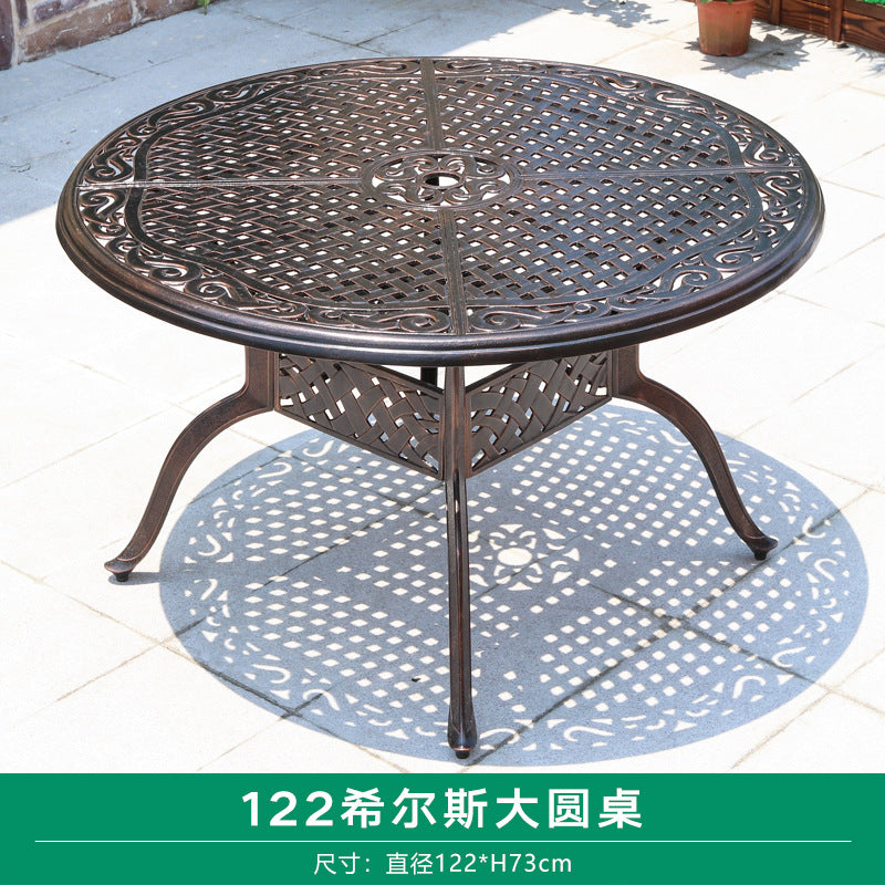 Outdoor cast aluminum woven table and chair combination courtyard cast aluminum table and chair outdoor woven cast aluminum furniture villa aluminum furniture