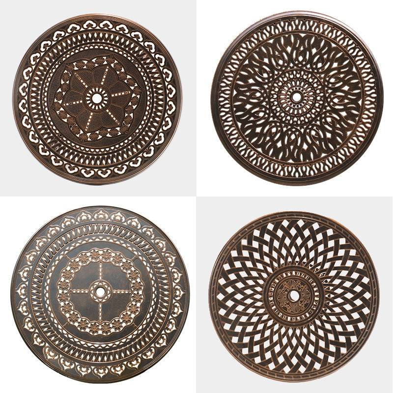 Outdoor cast aluminum woven table and chair combination courtyard cast aluminum table and chair outdoor woven cast aluminum furniture villa aluminum furniture