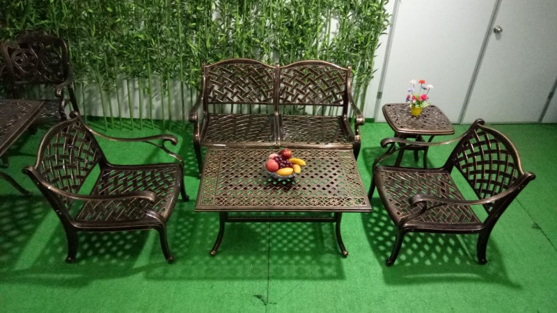 Outdoor cast aluminum sofa chair villa courtyard garden terrace sunroom hotel furniture living room leisure sofa combination