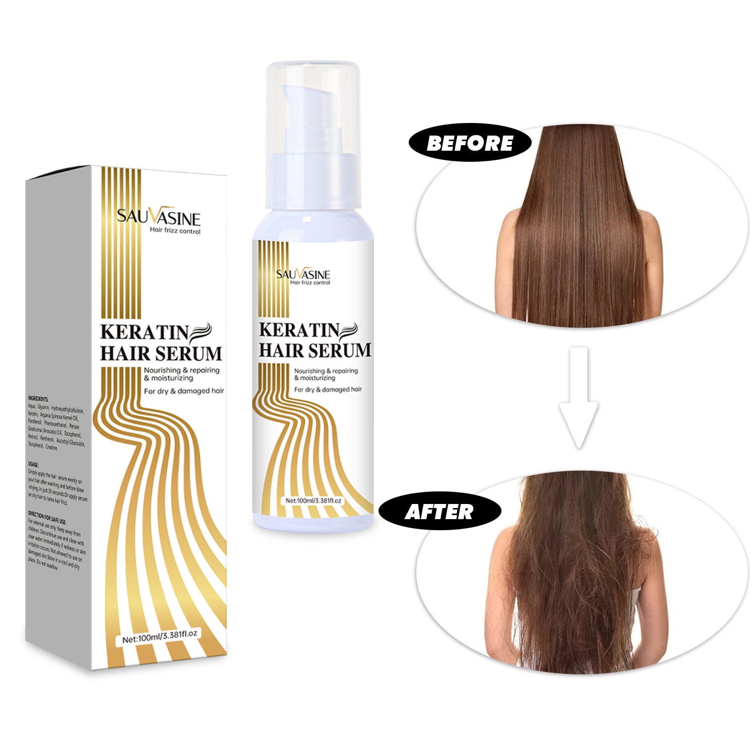 Cross Border Keratin Serum Repair Serum Hair Hydrating Moisturizing Conditioner Keratin Hair Serum