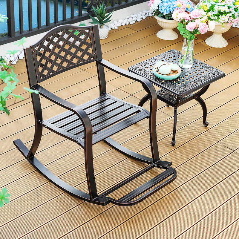 Outdoor rocking chair courtyard balcony garden outdoor outdoor leisure simple rocking chair milk tea shop restaurant seaside swimming pool