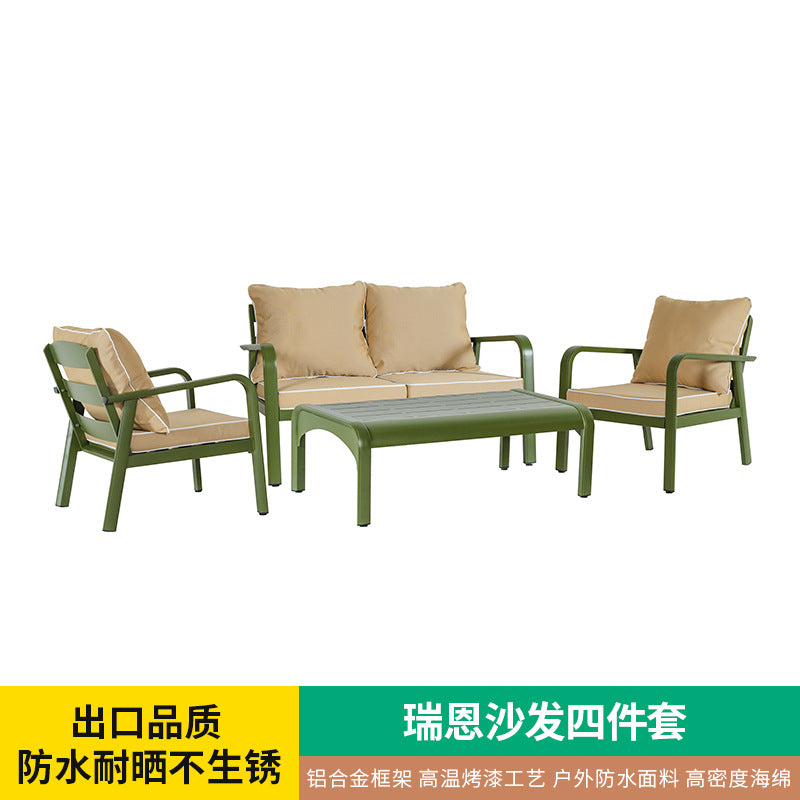 Outdoor sofa aluminum alloy frame table and chair garden pool villa waterproof anti-rust courtyard hotel sofa seat