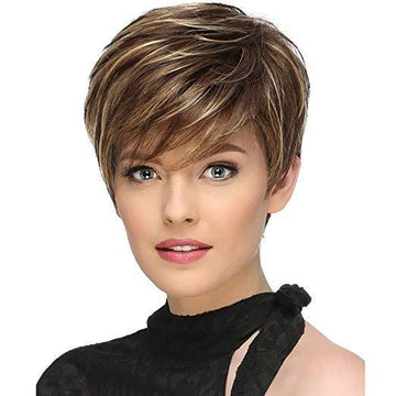 Foreign trade wig female European and American fashion short hair handsome texture short straight hair chemical fiber mechanism headgear female AliExpress new product