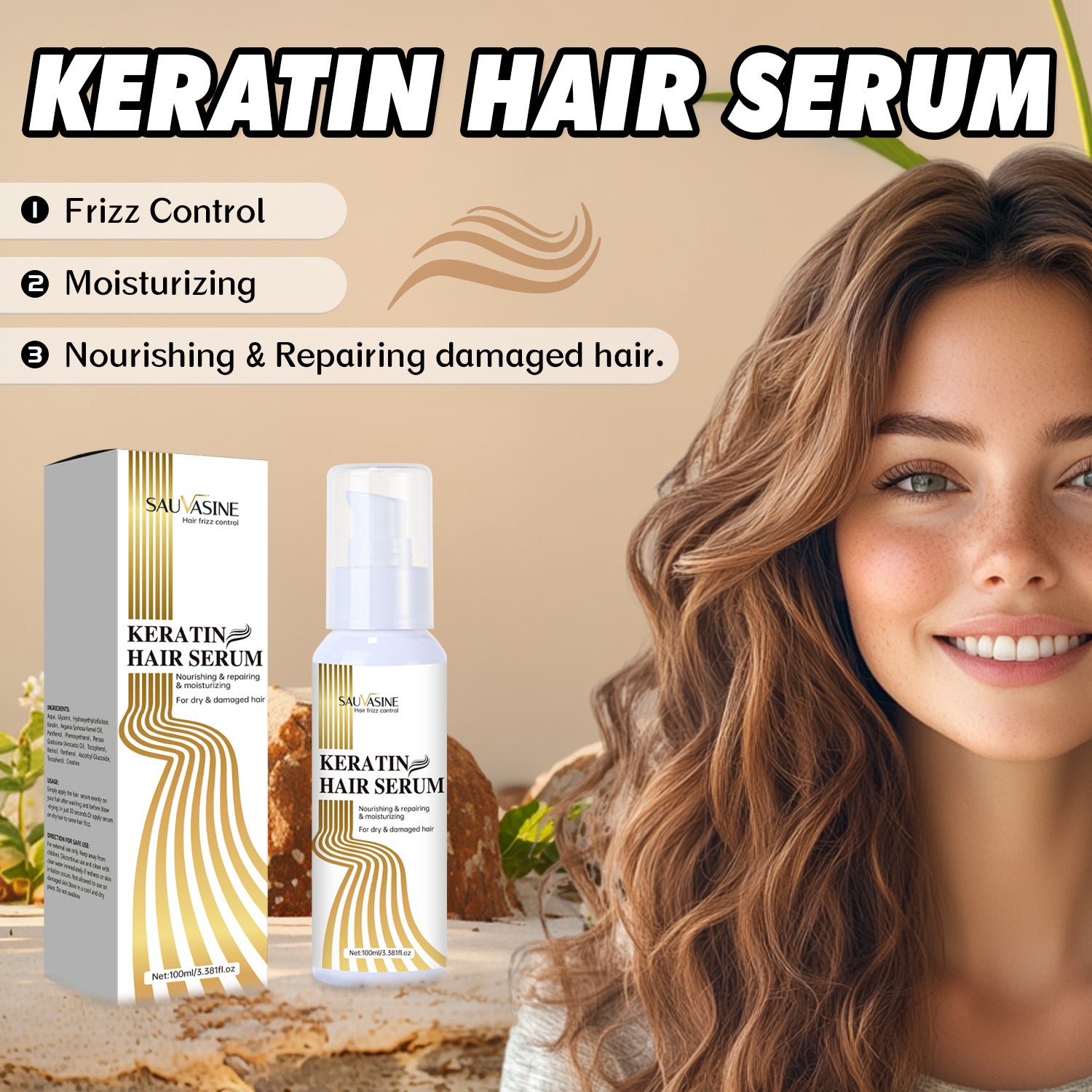 Cross Border Keratin Serum Repair Serum Hair Hydrating Moisturizing Conditioner Keratin Hair Serum