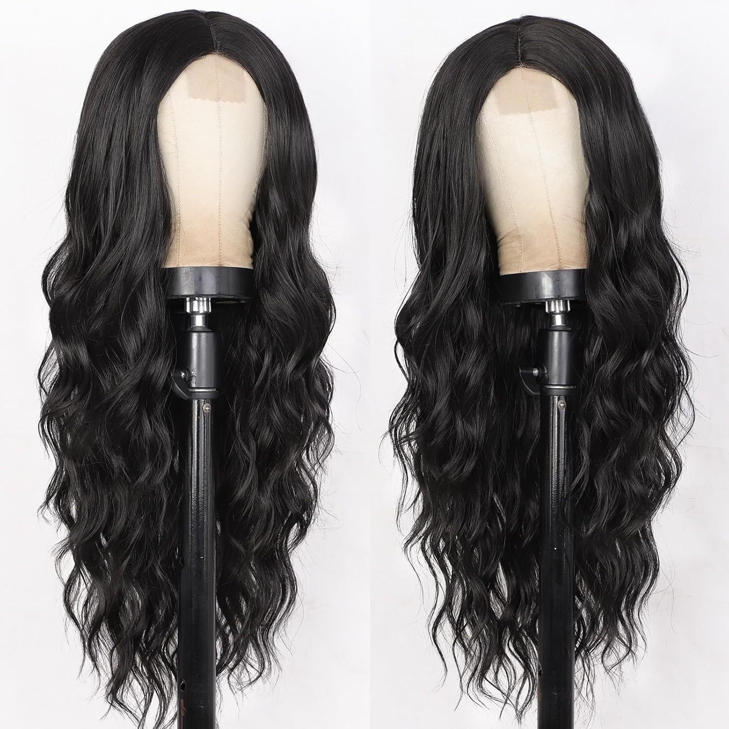 European and American wigs, women's front lace wigs, medium points, small lace highlights, long curly hair, chemical fiber headgear.