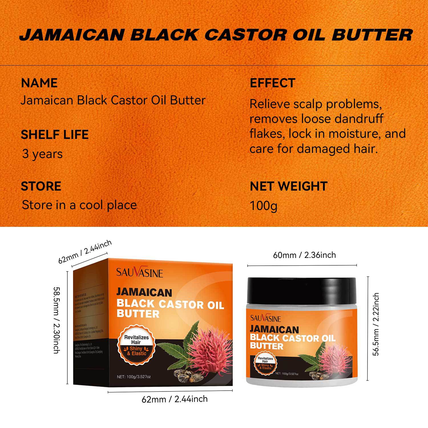 Jamaican Castor Oil Butter Hair Care Essential Oil Softening Nourishing Hair Care Series