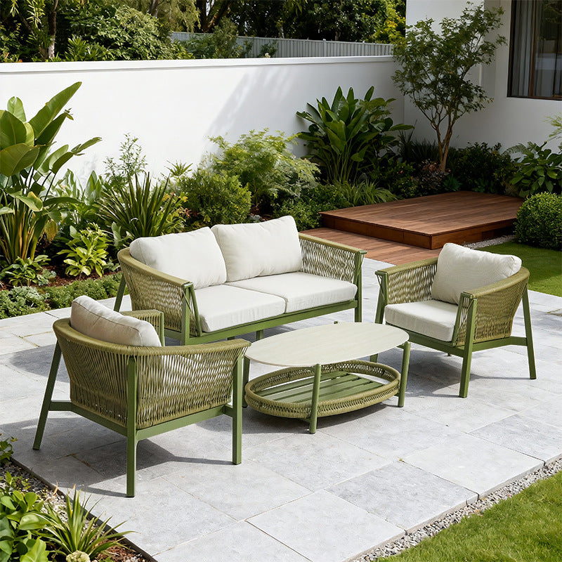 Outdoor sofa aluminum alloy pull rope garden pool villa waterproof anti-rust courtyard hotel bed sofa chair