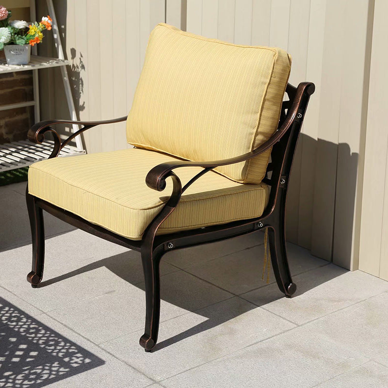 Outdoor cast aluminum sofa chair villa courtyard garden terrace sunroom hotel furniture living room leisure sofa combination