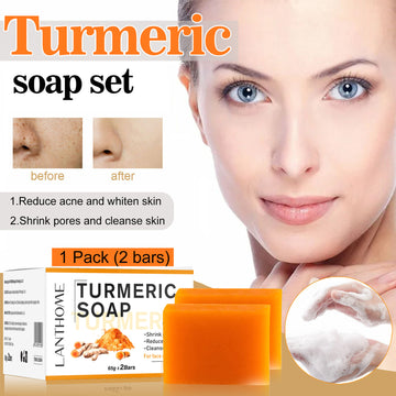 Cross-Border Turmeric Soap 65g2-piece Set Cleansing Facial Brightening Essential Oil Soap Turmeric soap