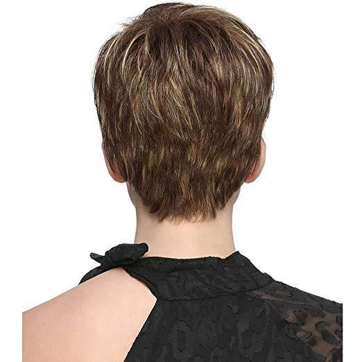 Foreign trade wig female European and American fashion short hair handsome texture short straight hair chemical fiber mechanism headgear female AliExpress new product
