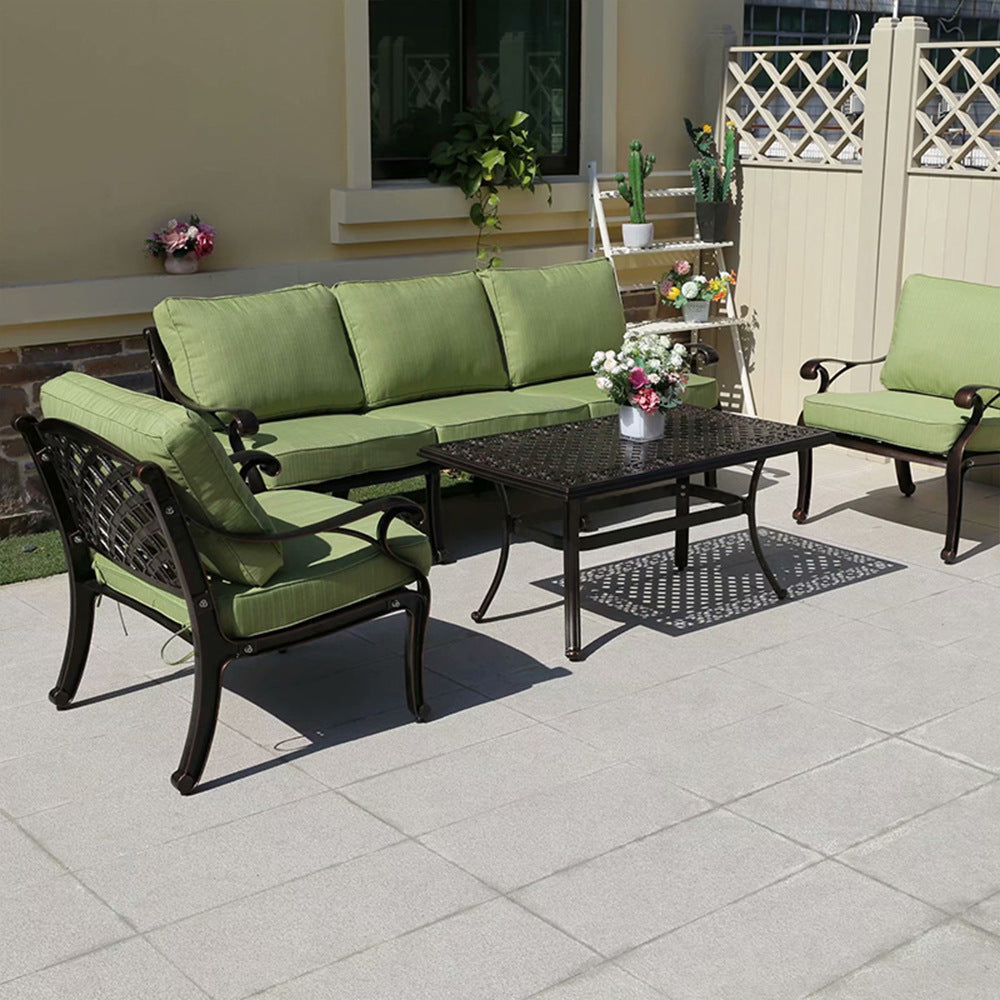 Outdoor cast aluminum sofa chair villa courtyard garden terrace sunroom hotel furniture living room leisure sofa combination