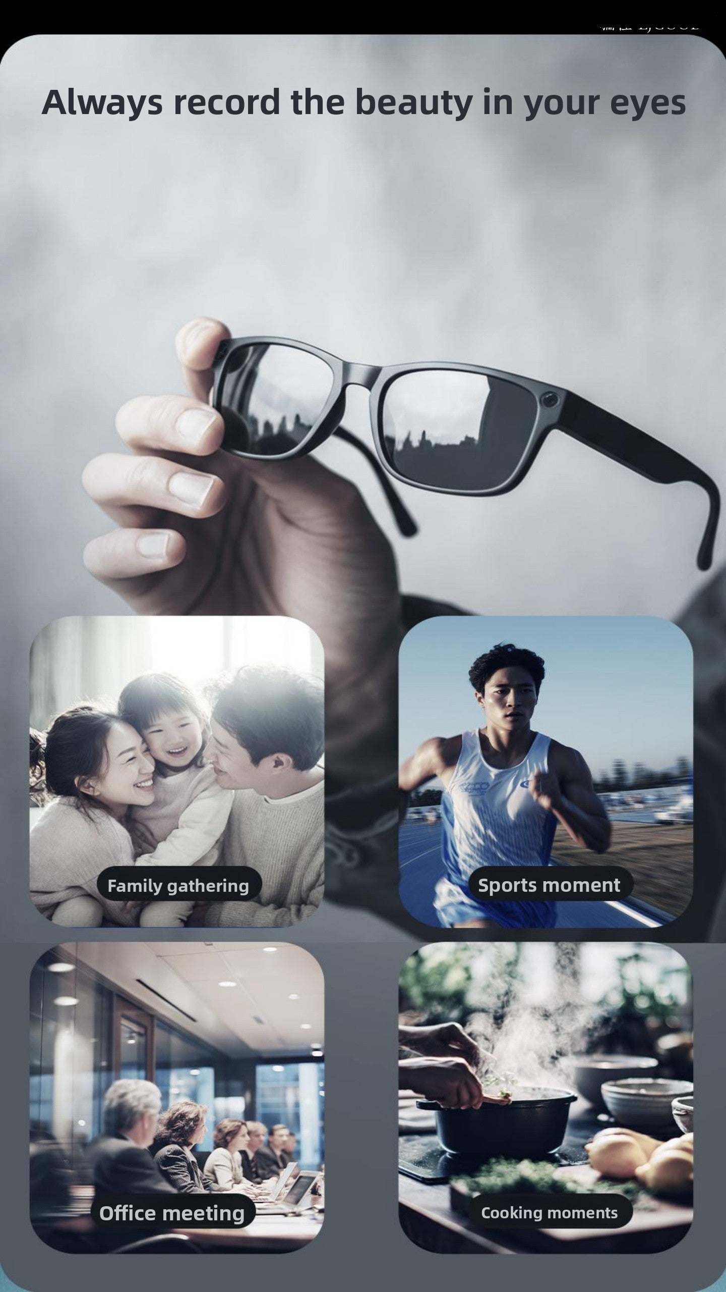Intelligent voice assistant sunglasses men's and women's polarized light UV protection sunglasses can be worn with degrees