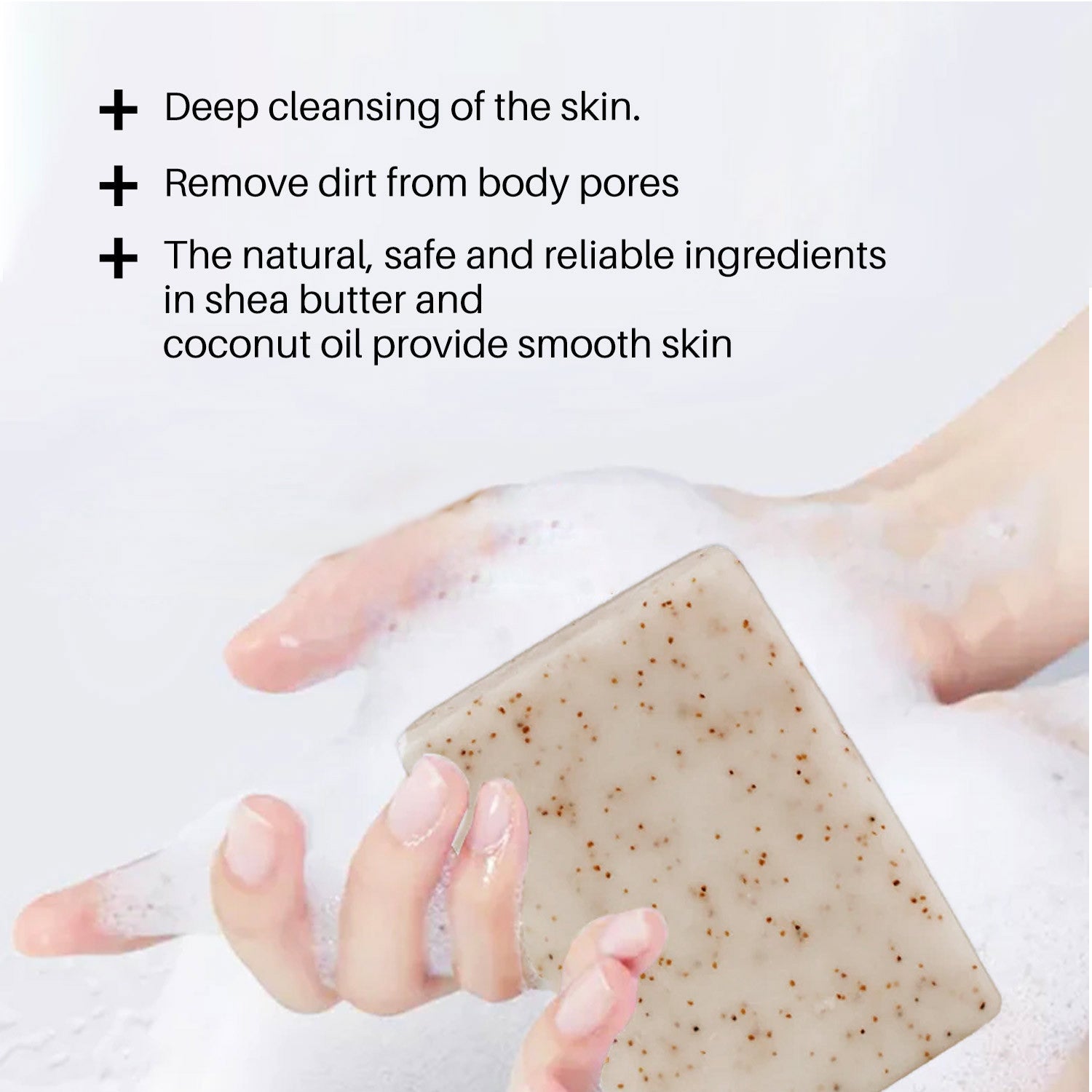 Cross-border new product lanthome facial scrub soap essential oil cleansing facial body scrub soap 100g
