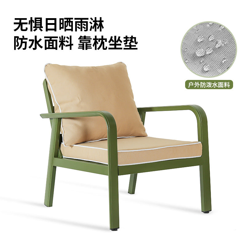 Outdoor sofa aluminum alloy frame table and chair garden pool villa waterproof anti-rust courtyard hotel sofa seat