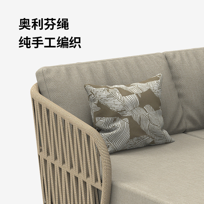 Outdoor sofa bed Aluminum alloy pull rope garden swimming pool villa Waterproof anti-rust courtyard hotel B & B sofa bed