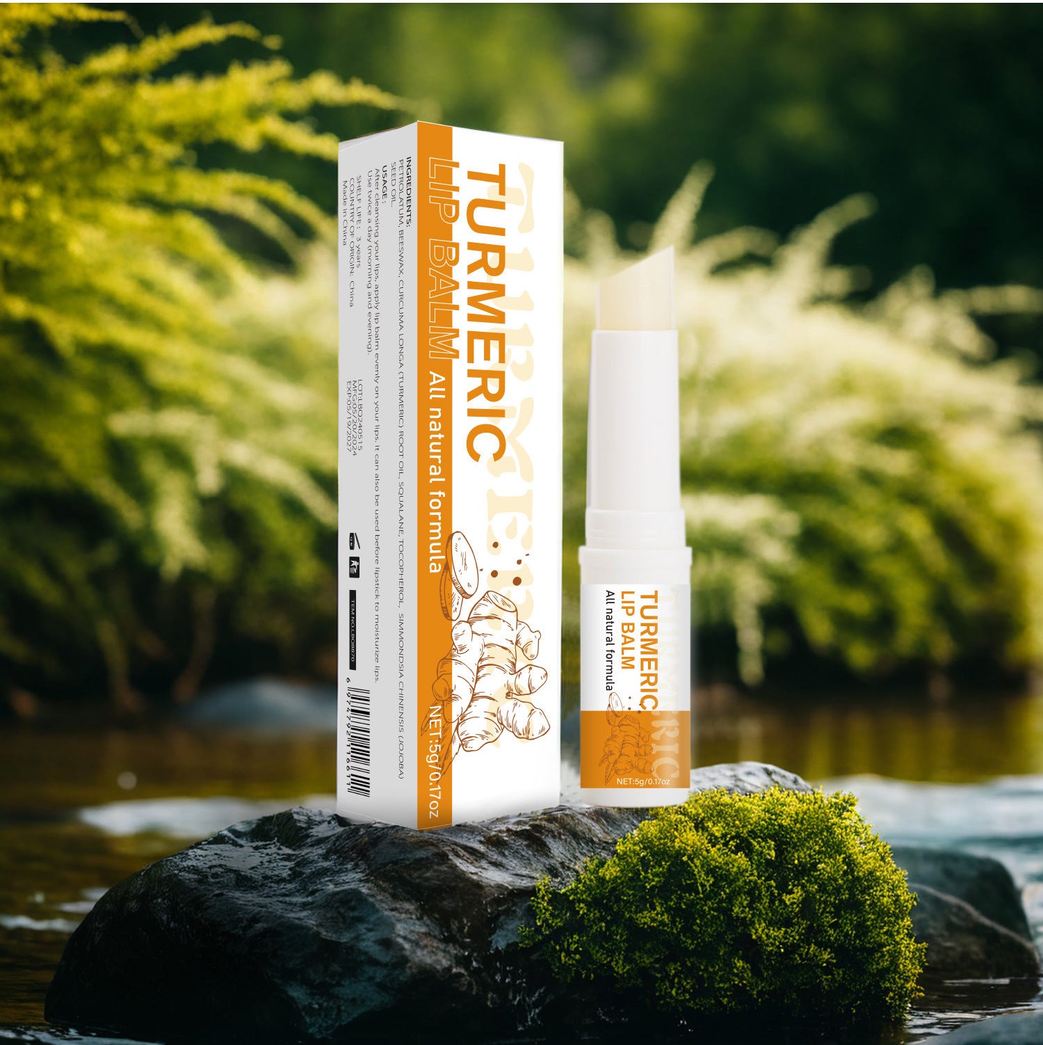 Turmeric Lip Balm Lip Moisturizing Moisturizing Fading Lip Lines Hydrating Brightening Lip Protection Turmeric Lip Balm