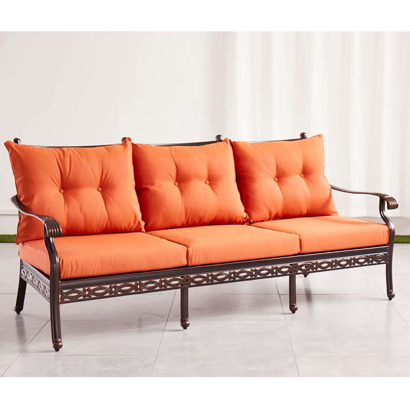 Outdoor cast aluminum sofa chair villa courtyard garden terrace sunroom hotel furniture living room leisure sofa combination