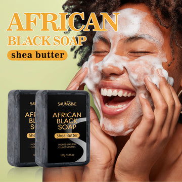 Cross-border African Black Soap Cleansing Body Facial Moisturizing Skin Essential Oil Soap AFRICAN BLACK SOAP