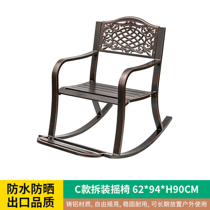 Outdoor rocking chair courtyard balcony garden outdoor outdoor leisure simple rocking chair milk tea shop restaurant seaside swimming pool