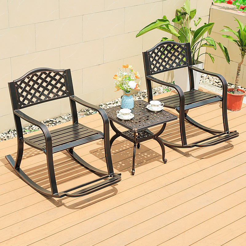 Outdoor rocking chair courtyard balcony garden outdoor outdoor leisure simple rocking chair milk tea shop restaurant seaside swimming pool