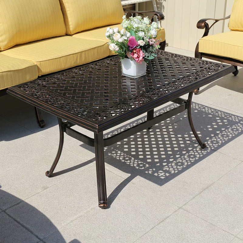 Outdoor cast aluminum sofa chair villa courtyard garden terrace sunroom hotel furniture living room leisure sofa combination