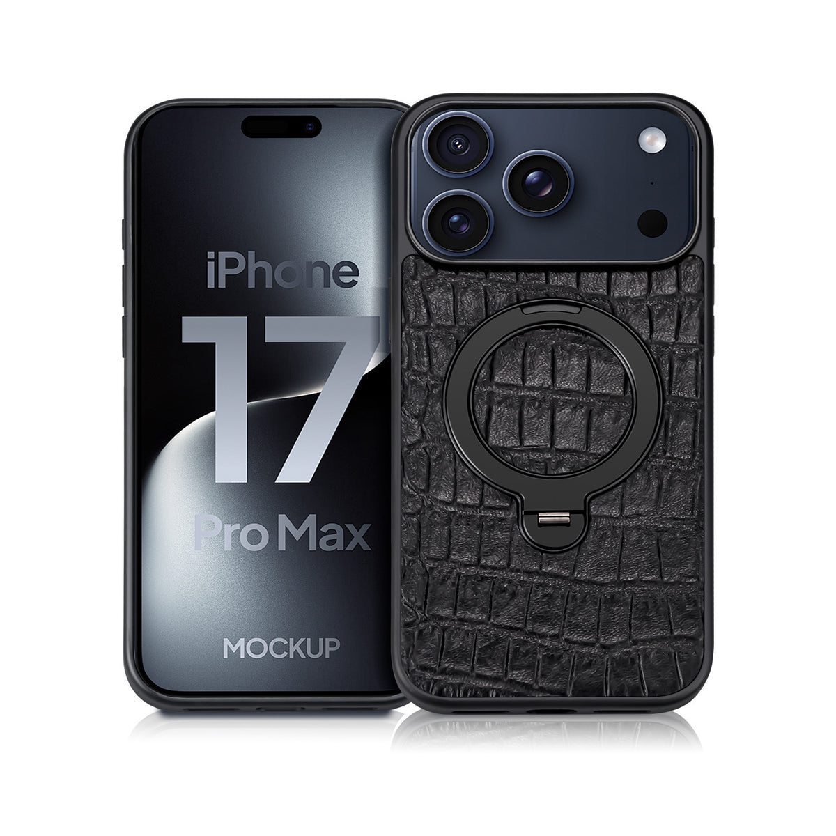 ALuoQ first layer cowhide Apple 17 leather bracket mobile phone case for iphone16Promax protective case