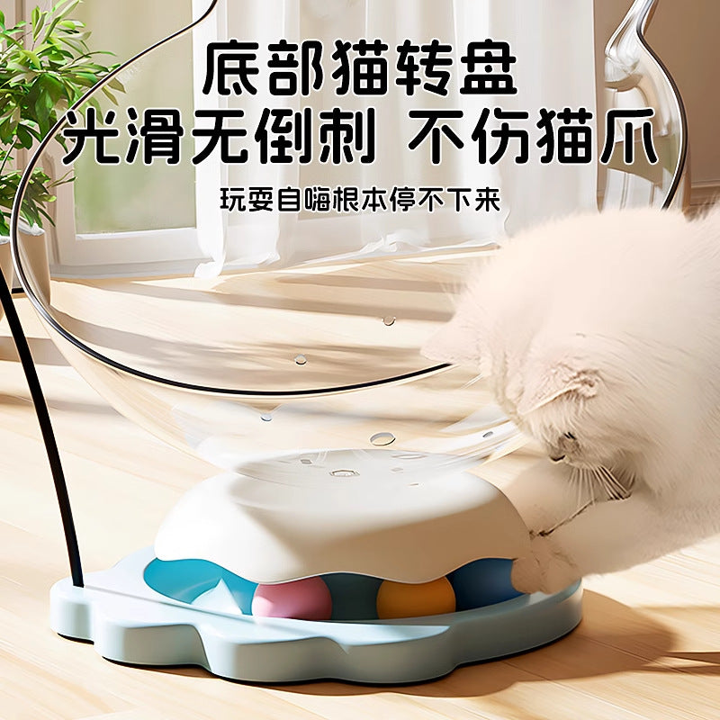 Cat turntable ball cat toy self-pleasure teasing cat stick feather space capsule cat litter consumes physical energy kitten supplies
