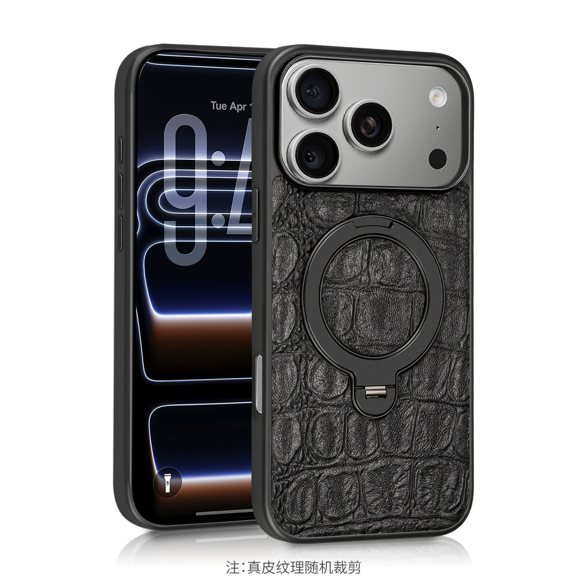 ALuoQ first layer cowhide Apple 17 leather bracket mobile phone case for iphone16Promax protective case