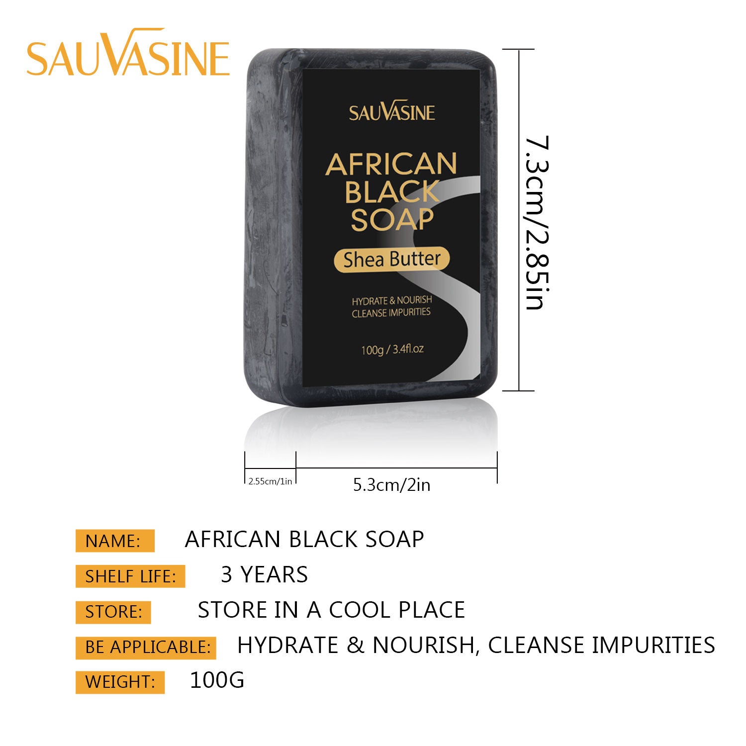 Cross-border African Black Soap Cleansing Body Facial Moisturizing Skin Essential Oil Soap AFRICAN BLACK SOAP