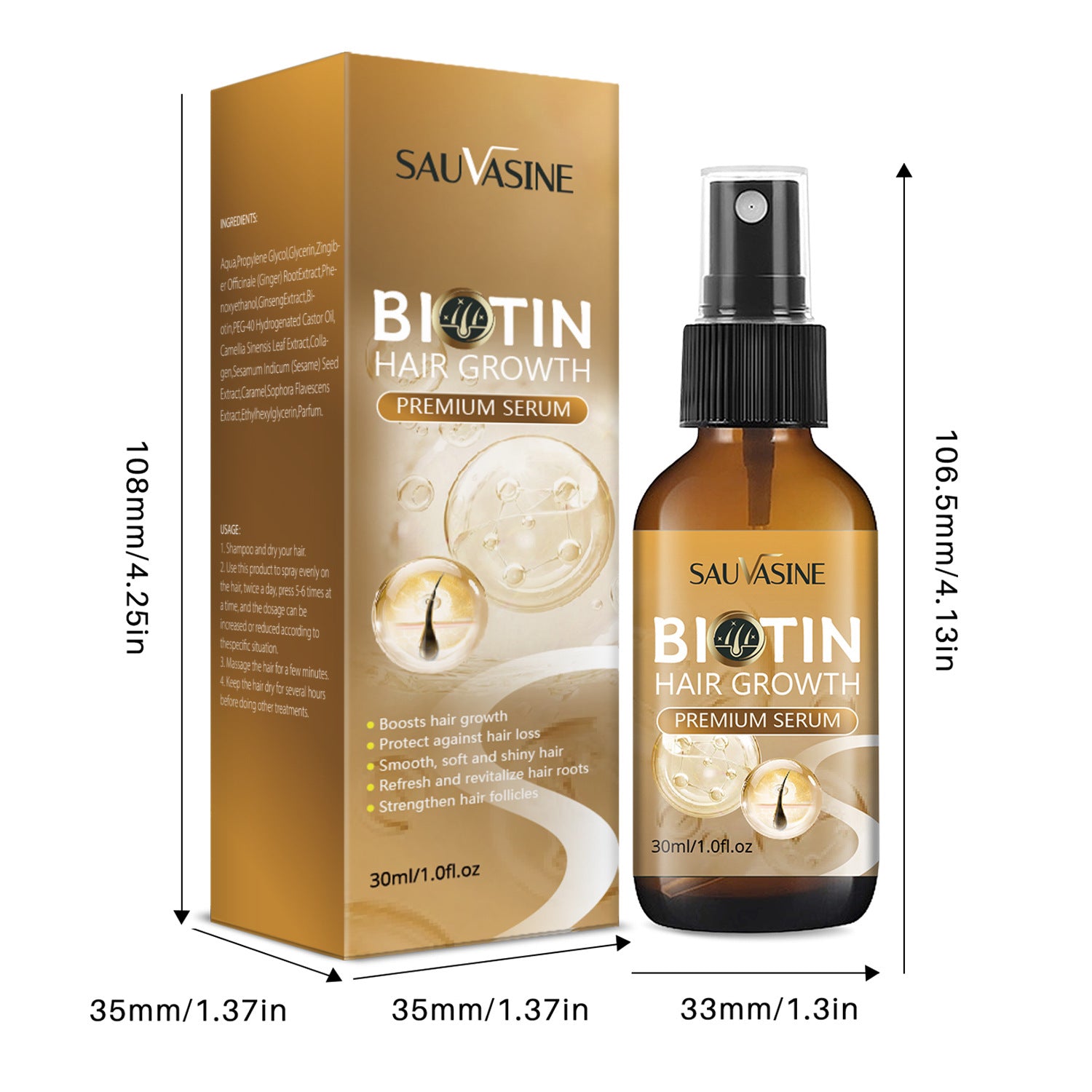 Biotin hair care spray herbal nutritional serum BIOTIN hair growth serum
