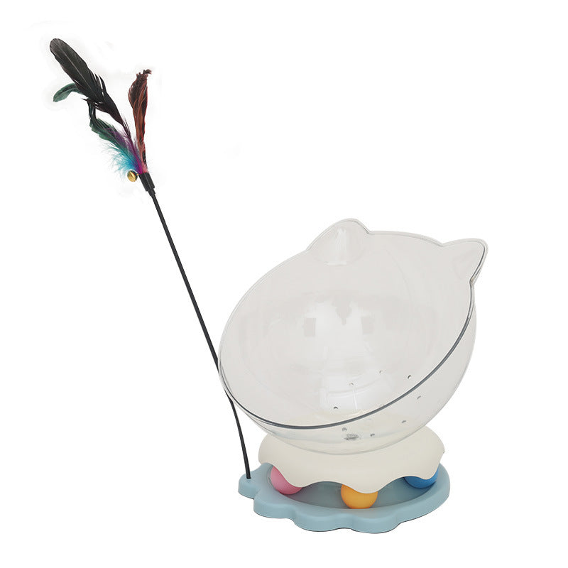 Cat turntable ball cat toy self-pleasure teasing cat stick feather space capsule cat litter consumes physical energy kitten supplies