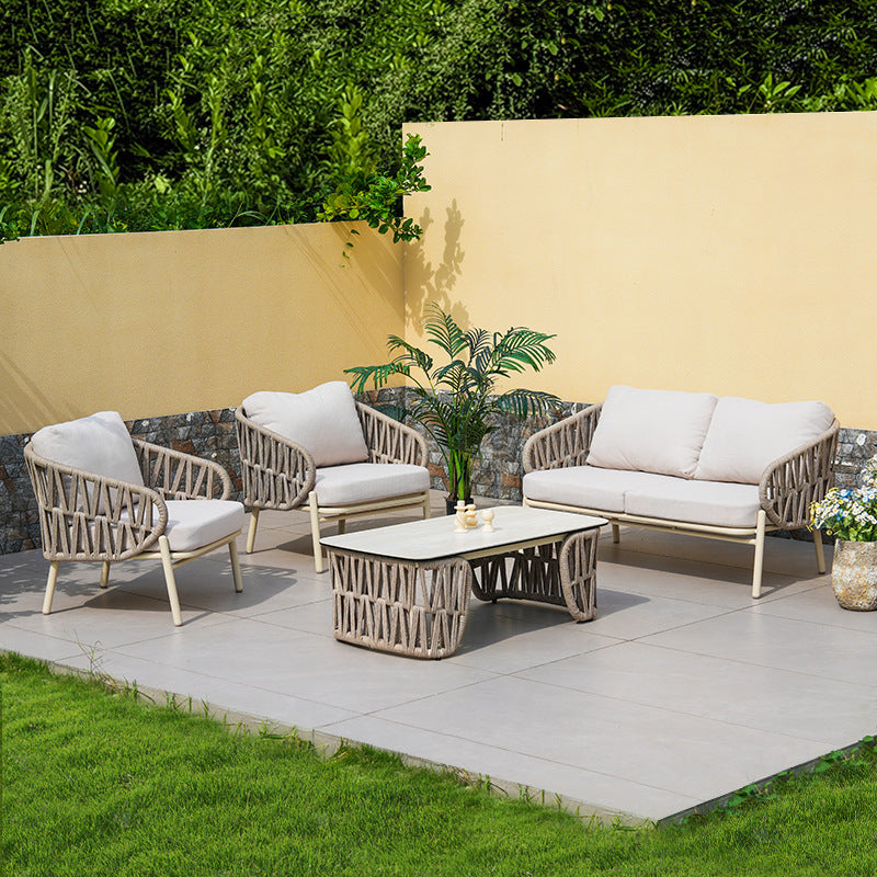 Outdoor sofa rattan drawstring sofa chair B & B villa swimming pool waterproof club courtyard outdoor leisure sofa bed