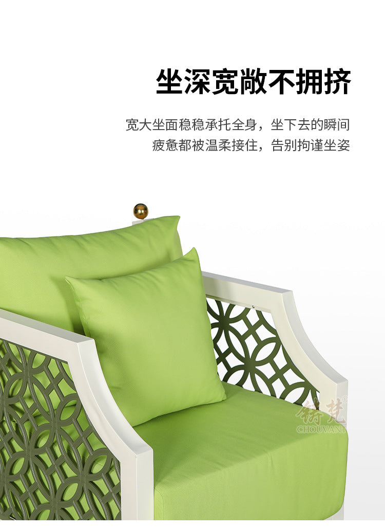 Outdoor sofa aluminum frame garden swimming pool villa waterproof anti-rust courtyard hotel homestay sofa bed