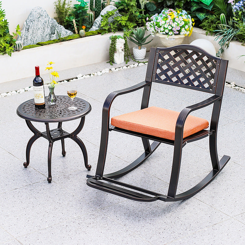 Outdoor rocking chair courtyard balcony garden outdoor outdoor leisure simple rocking chair milk tea shop restaurant seaside swimming pool