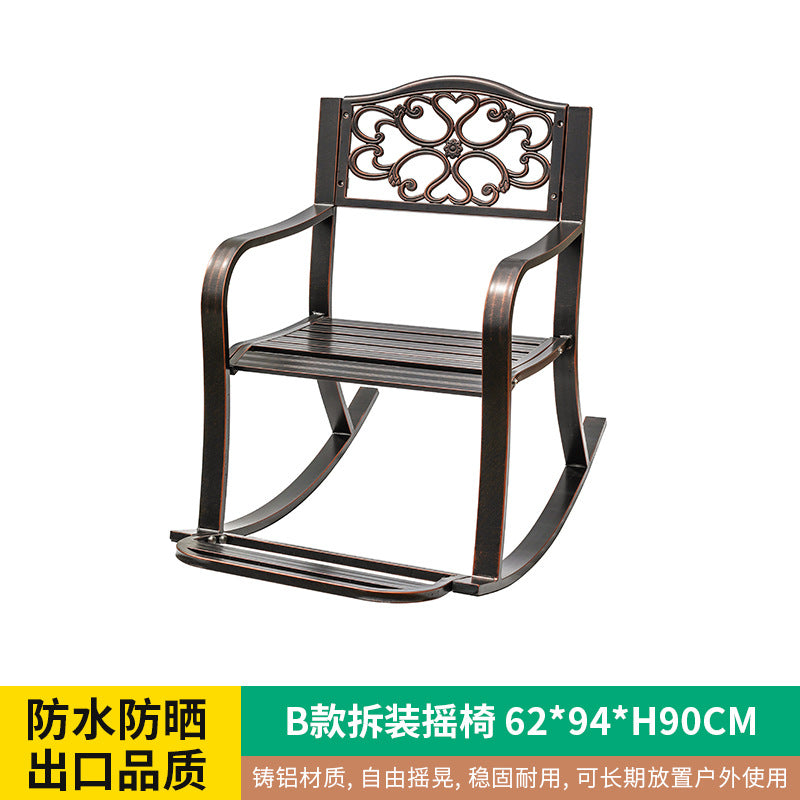 Outdoor rocking chair courtyard balcony garden outdoor outdoor leisure simple rocking chair milk tea shop restaurant seaside swimming pool