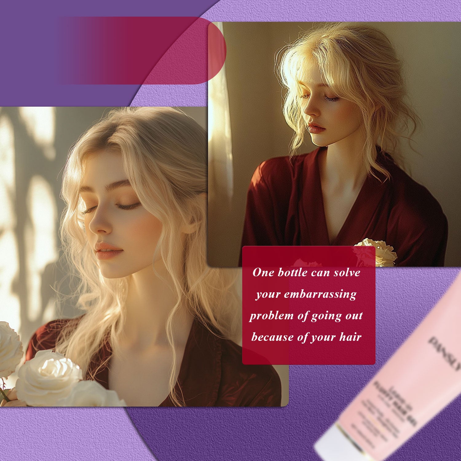 Cross-border PANSLY Dry Hair Leave-in Fluffy Gel (Pink Gold) 100ml HAIR GEL