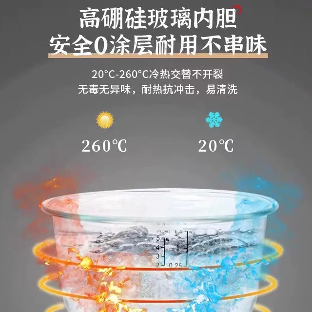 1.5 liter glass liner small capacity mini low sugar multi-functional baby pot 1-3 people household 0 coated rice cooker