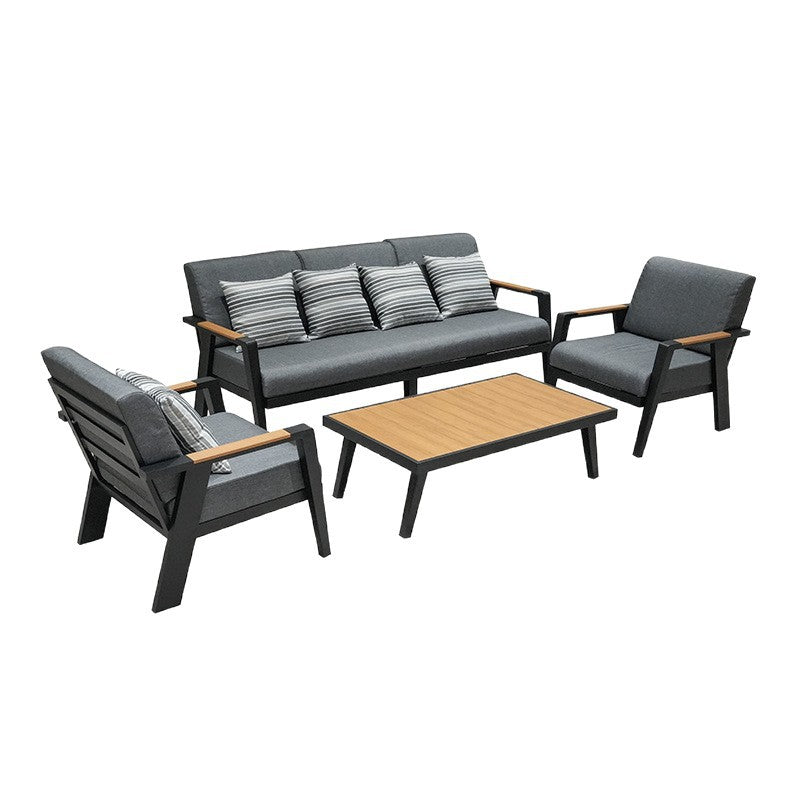 Outdoor sofa aluminum alloy plastic wood garden swimming pool villa waterproof anti-rust courtyard hotel homestay sofa chair bed