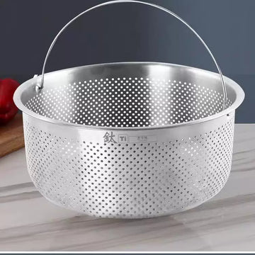 加厚纯钛沥篮蒸格多功能蒸笼电饭煲内胆家用蒸饭漏网低糖蒸饭笼