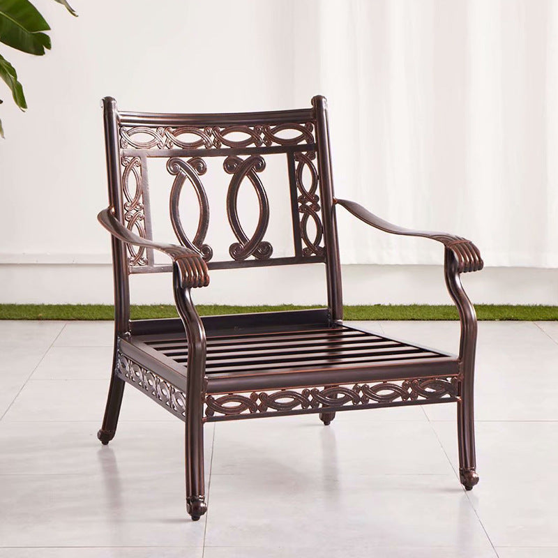 Outdoor cast aluminum sofa chair villa courtyard garden terrace sunroom hotel furniture living room leisure sofa combination