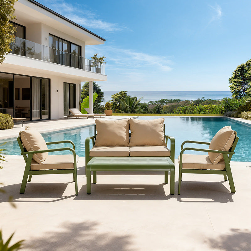 Outdoor sofa aluminum alloy frame table and chair garden pool villa waterproof anti-rust courtyard hotel sofa seat